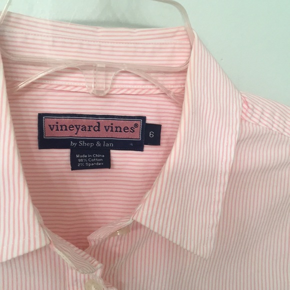 Pretty Pink Stripe Vineyard Vines Button Down Sz 6 - Picture 2 of 7